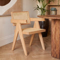 Natural Cane and Beech Wood Dining Chair