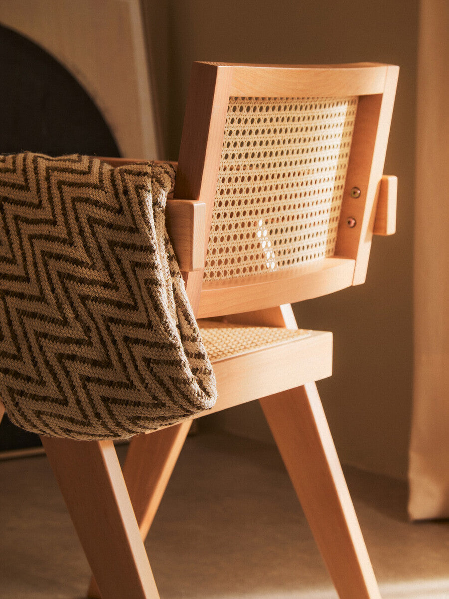 Natural Cane and Beech Wood Dining Chair