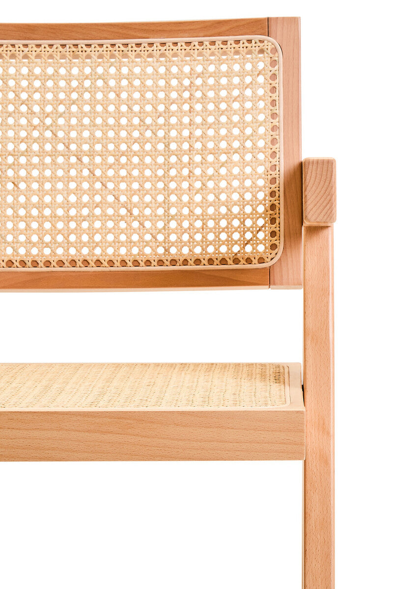 Natural Cane and Beech Wood Dining Chair