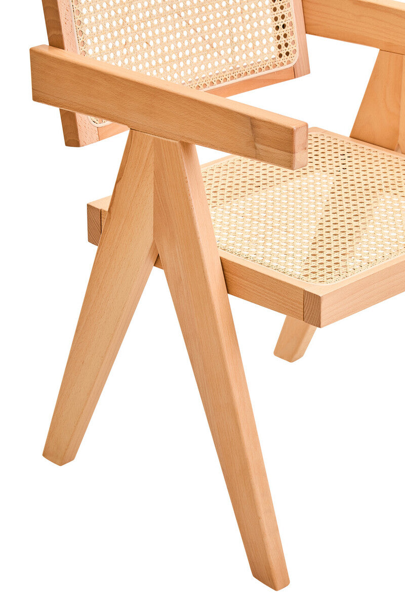 Natural Cane and Beech Wood Dining Chair