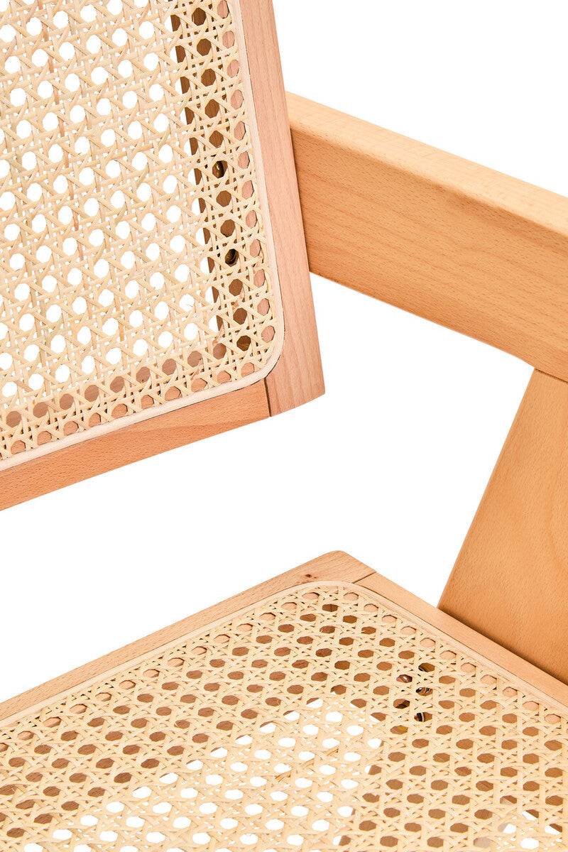 Natural Cane and Beech Wood Dining Chair