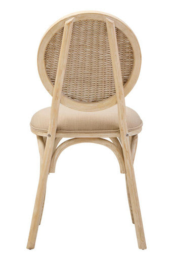 White Wash Elm Wood Dining Chair