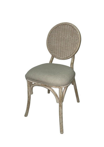 White Wash Elm Wood Dining Chair