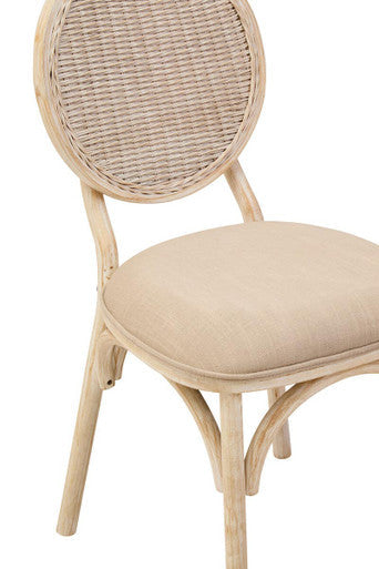 White Wash Elm Wood Dining Chair