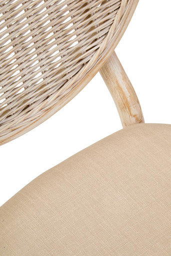 White Wash Elm Wood Dining Chair