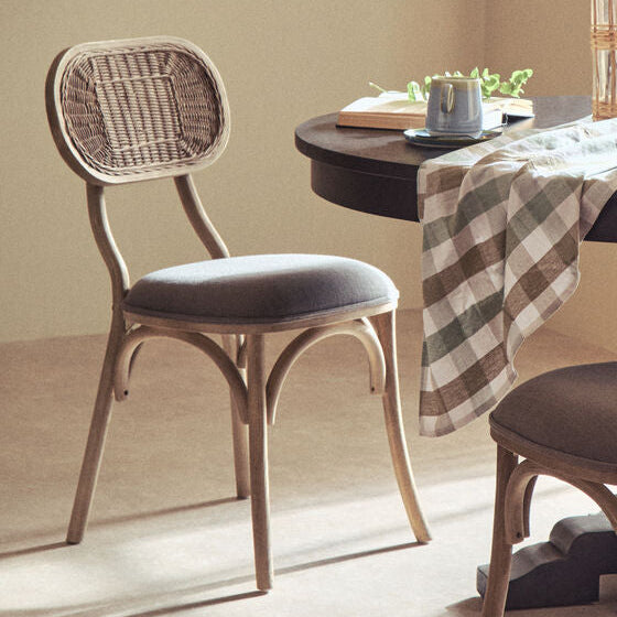 Grey Wash Elm Wood Dining Chair