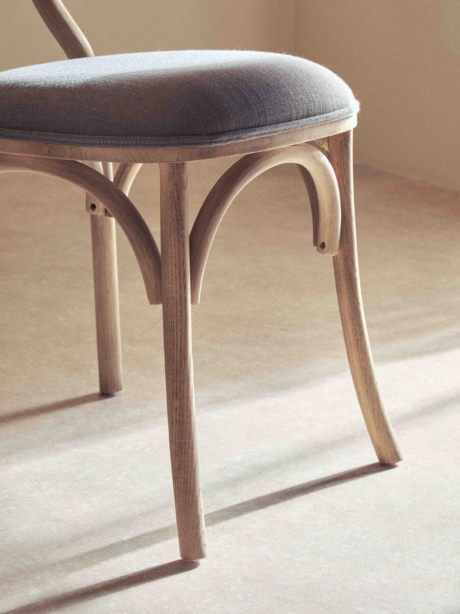 Grey Wash Elm Wood Dining Chair