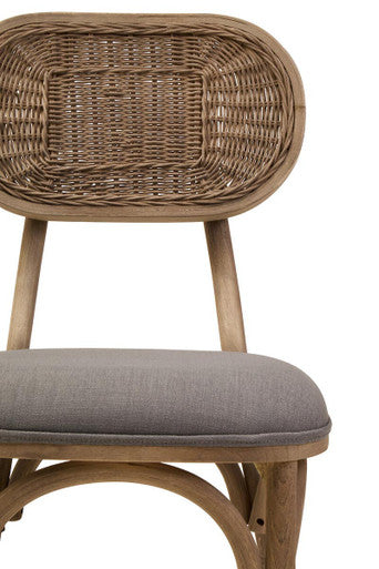 Grey Wash Elm Wood Dining Chair