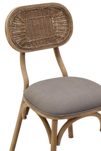 Grey Wash Elm Wood Dining Chair