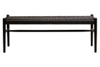 Black Rope and Elm Wood Bench with Rope Seat