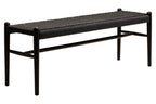 Black Rope and Elm Wood Bench with Rope Seat