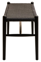 Black Rope and Elm Wood Bench with Rope Seat