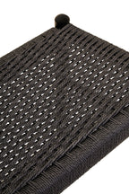 Black Rope and Elm Wood Bench with Rope Seat