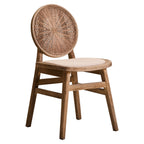 Beige Fabric and White Wash Elm Wood Dining Chair
