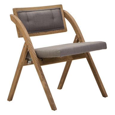 Grey Wash Elm Wood Folding Chair