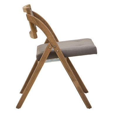 Grey Wash Elm Wood Folding Chair