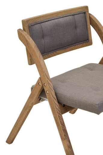 Grey Wash Elm Wood Folding Chair