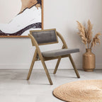 Grey and Black Elm Wood Folding Chair