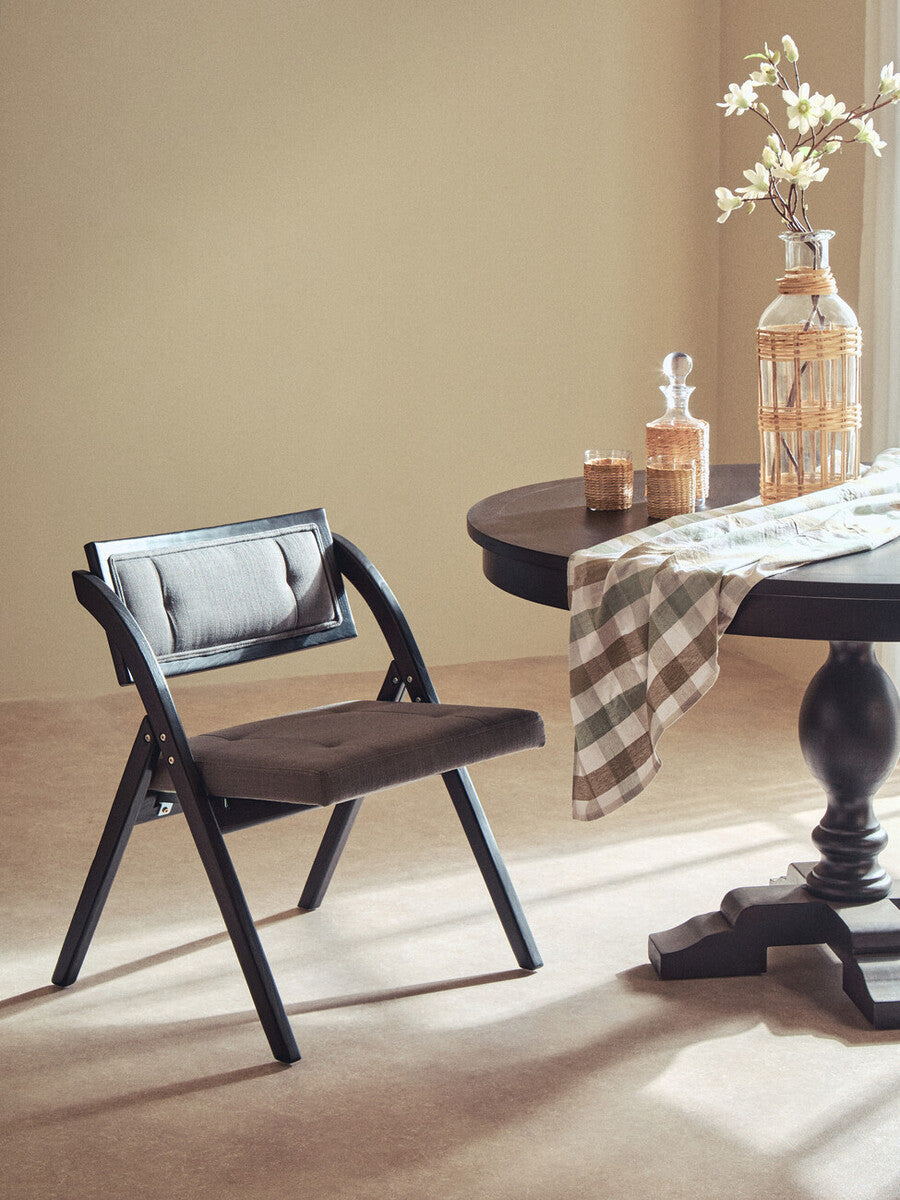 Grey and Black Elm Wood Folding Chair