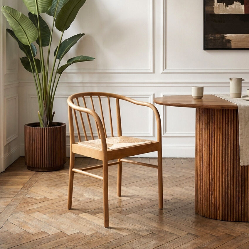 Natural Woven Rope and Beech Wood Chair