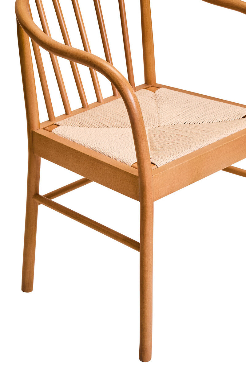 Natural Woven Rope and Beech Wood Chair