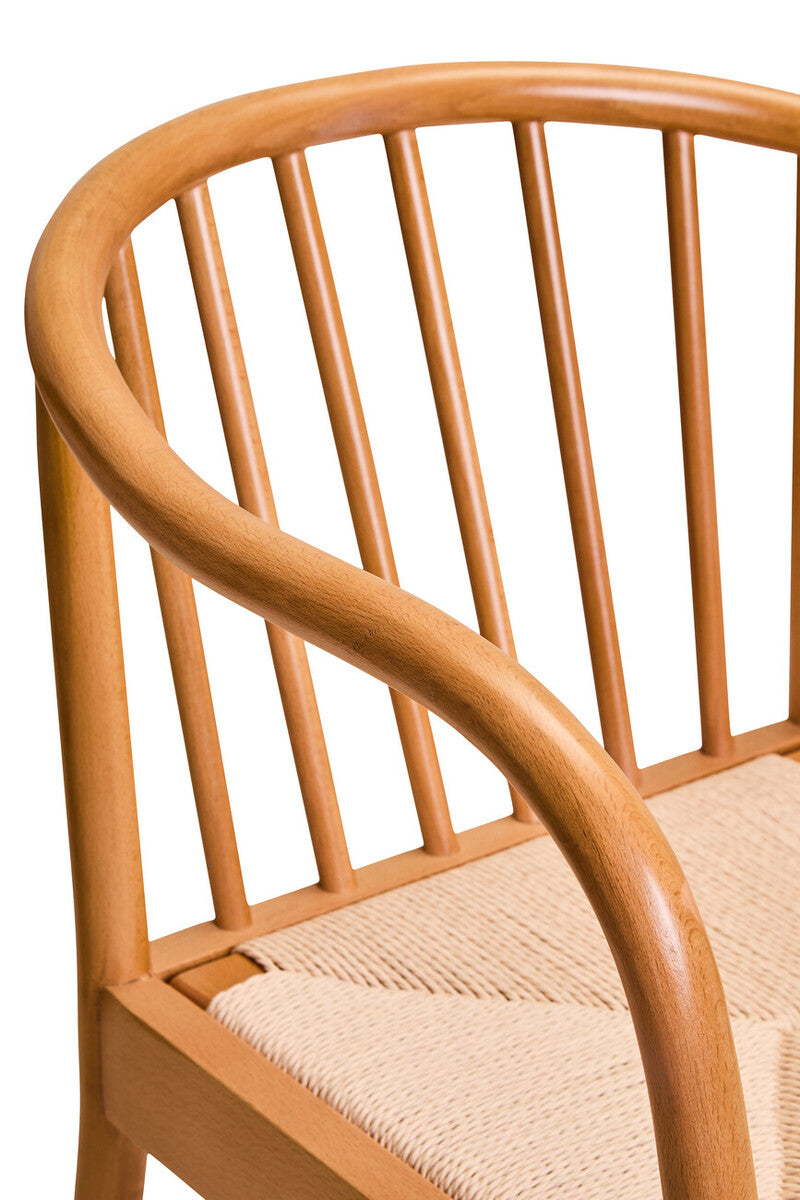 Natural Woven Rope and Beech Wood Chair