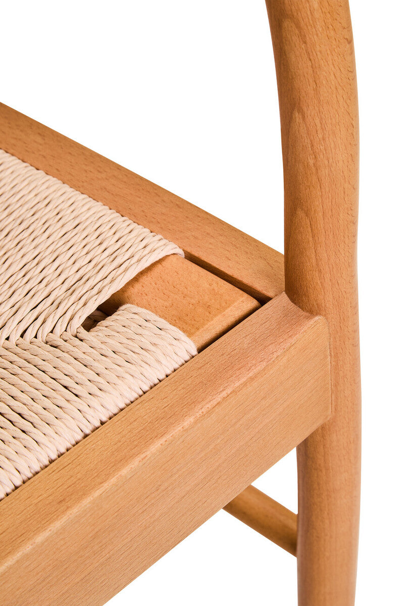 Natural Woven Rope and Beech Wood Chair