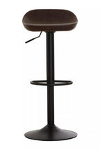 Mocha Leather Effect Set of 2 Adjustable Bar Stools