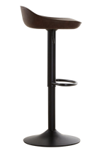 Mocha Leather Effect Set of 2 Adjustable Bar Stools