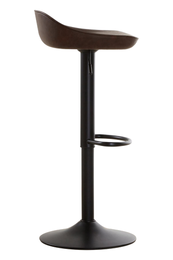 Mocha Leather Effect Set of 2 Adjustable Bar Stools
