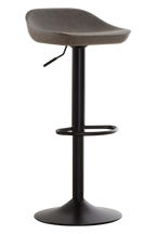 Ash Grey Leather Effect Set of 2 Adjustable Bar Stools