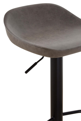 Ash Grey Leather Effect Set of 2 Adjustable Bar Stools