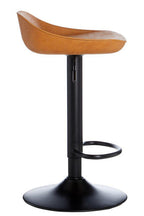 Camel Leather Effect Set of 2 Adjustable Bar Stools