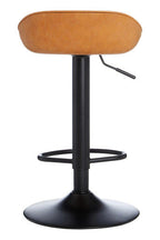 Camel Leather Effect Set of 2 Adjustable Bar Stools