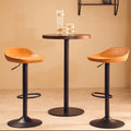 Camel Leather Effect Set of 2 Adjustable Bar Stools