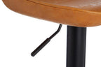 Camel Leather Effect Set of 2 Adjustable Bar Stools