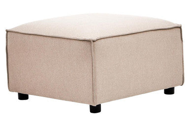 Natural Fabric Modular Ottoman