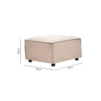 Natural Fabric Modular Ottoman