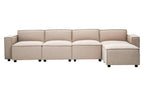 Natural Fabric Modular Ottoman