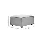 Grey Fabric Ottoman Stool