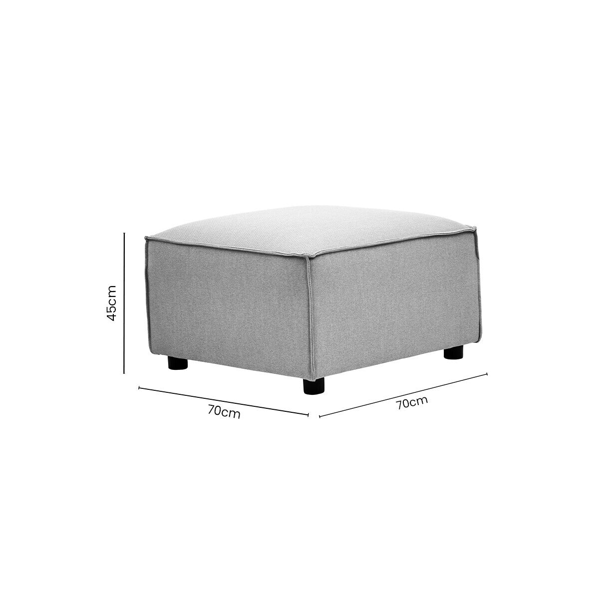 Grey Fabric Ottoman Stool