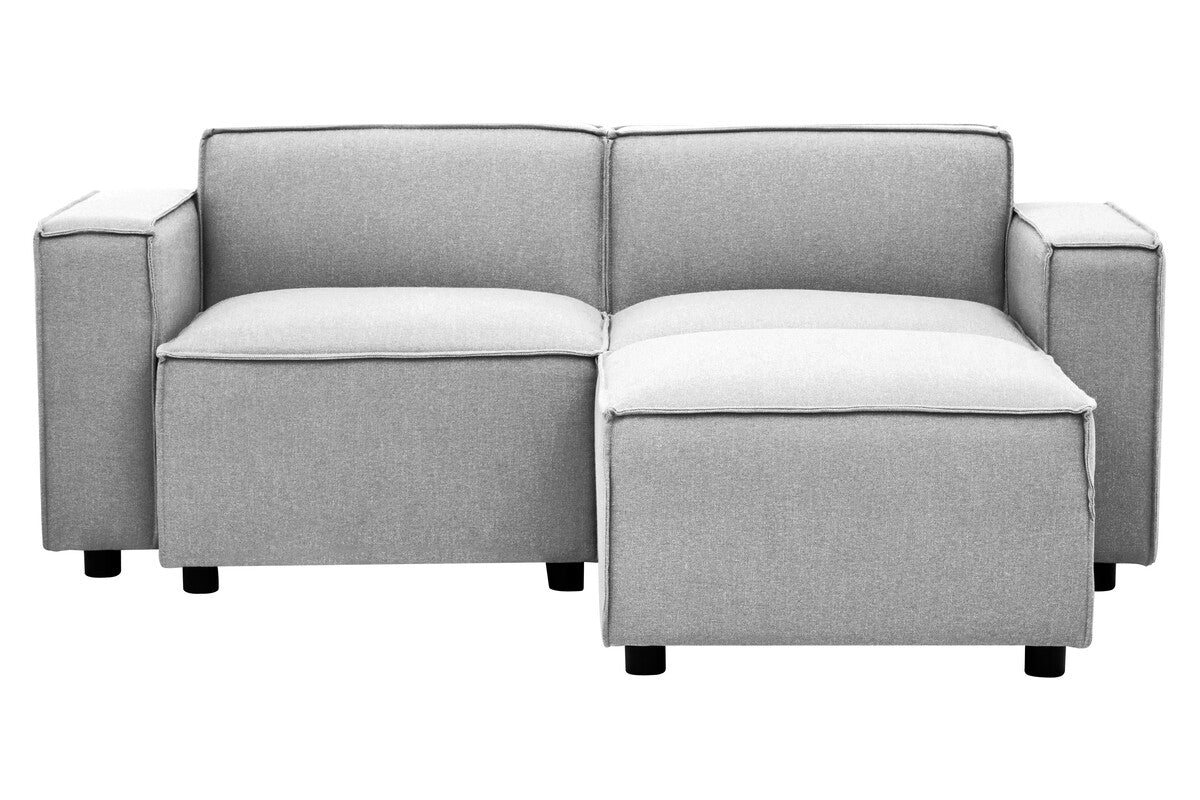 Grey Fabric Ottoman Stool