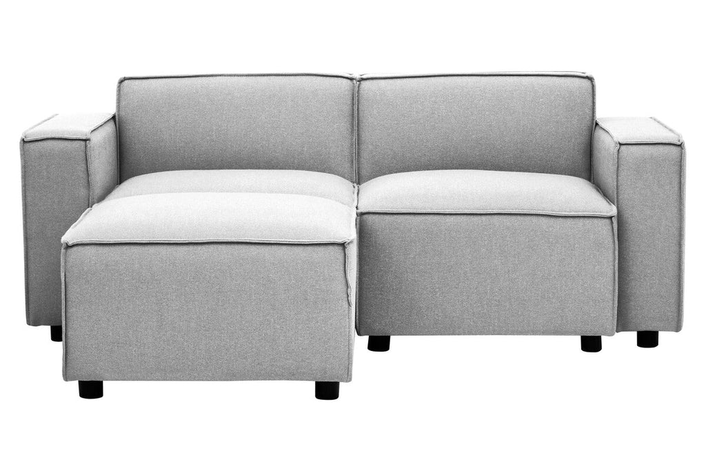 Grey Fabric Ottoman Stool