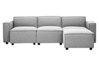 Grey Fabric Ottoman Stool
