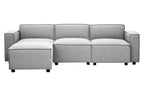 Grey Fabric Ottoman Stool