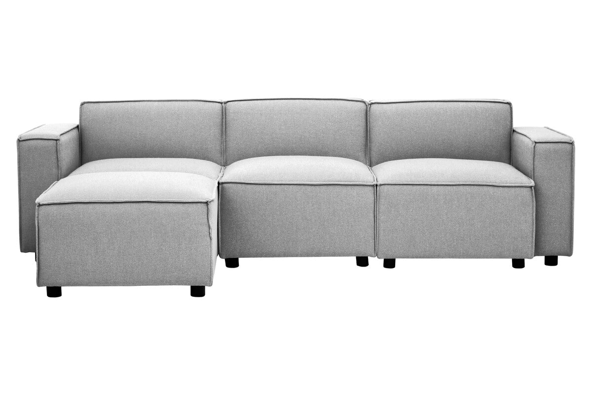 Grey Fabric Ottoman Stool