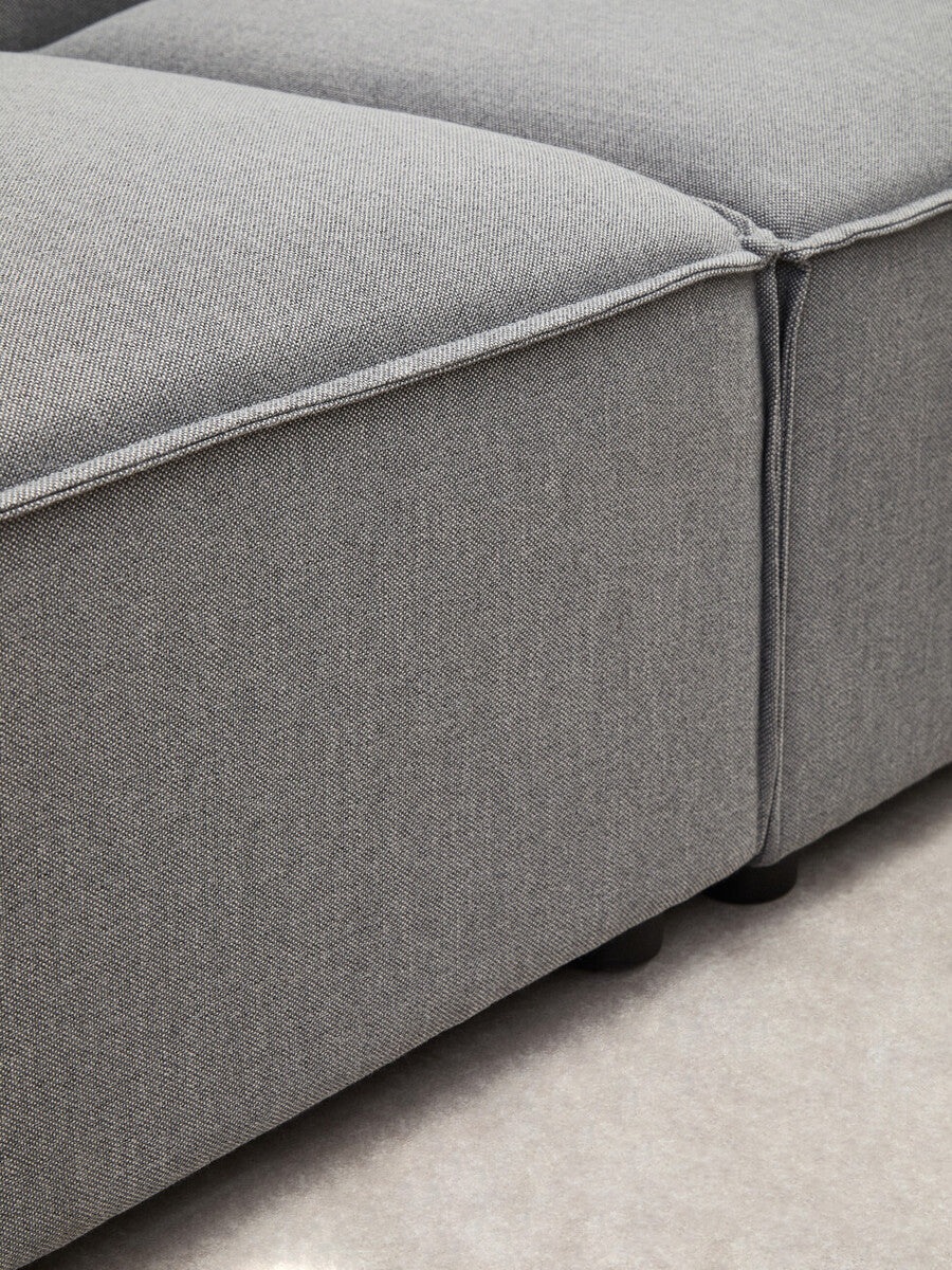 Grey Fabric Ottoman Stool