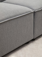 Grey Fabric Ottoman Stool