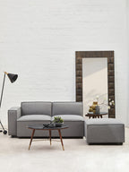 Grey Fabric Ottoman Stool