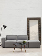 Grey Fabric Ottoman Stool
